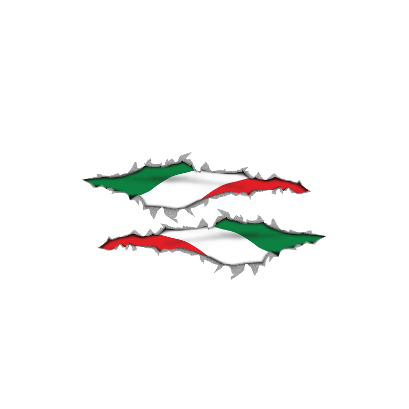 Adesivi stickers standard bandiera Italia lacerata 4R - Norauto